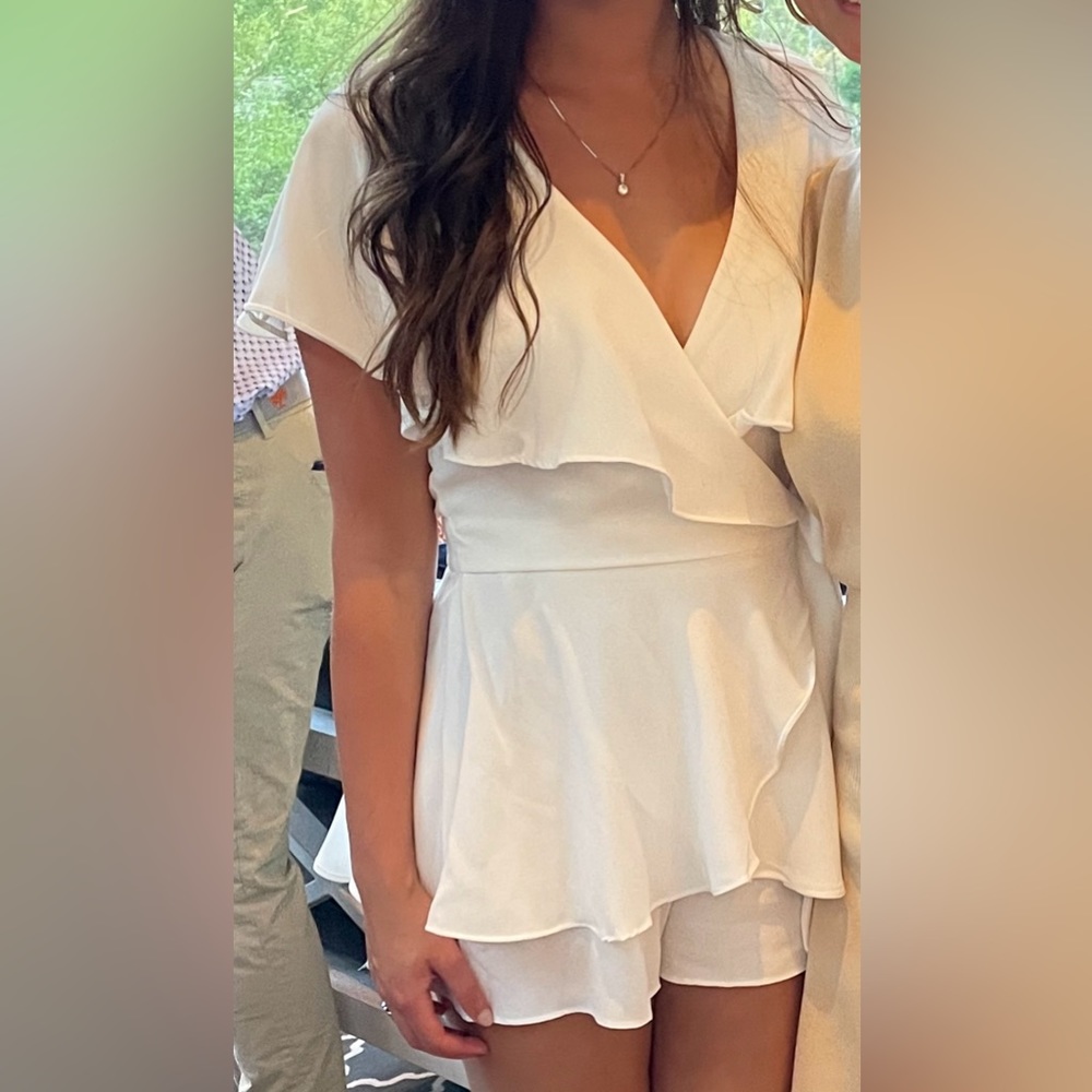 Lulus Ruffled Backless Wrap Skort Romper - image 4